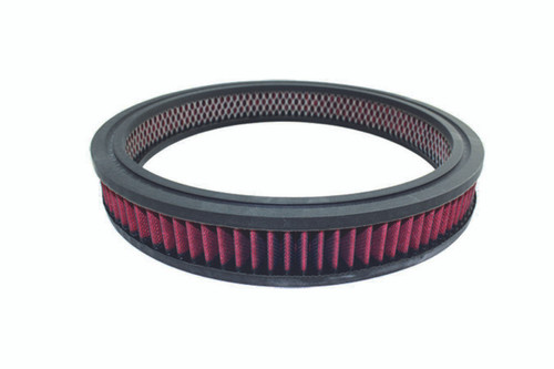 Air Filter Element - Round - 14 in Diameter - 2 in Tall - Wire Mesh Included - Reusable Cotton - Red - Universal - Each