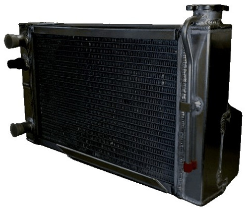 Radiator - 18 in W x 10 in H x 2.625 in D - Driver Side Inlet - Driver Side Outlet - Aluminum - Black Powder Coat - Micro / Mini Sprint - Each