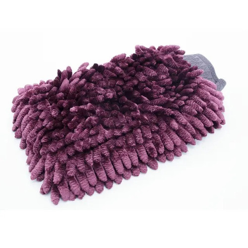 Cleaning Mitt - 10 x 8 in - Microfiber - Purple - Each