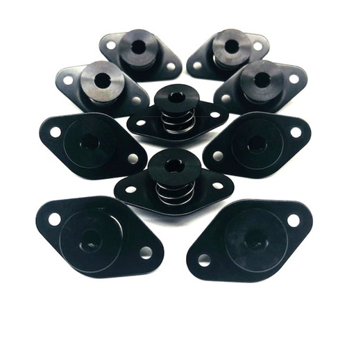 Quick Turn Fastener - Self Ejecting - Flush Head - Hex Drive - 5/16 x 0.5 in Body - Aluminum - Black Anodized - Set of 10