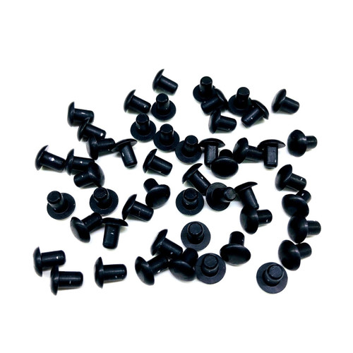 Rivet - Smash - 1/4 in Head - 1/8 in Mandrel - 0.187 in Long - Aluminum - Black Anodized - Set of 50