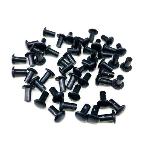 Rivet - Smash - 1/4 in Head - 1/8 in Mandrel - 0.25 in Long - Aluminum - Black Anodized - Set of 50
