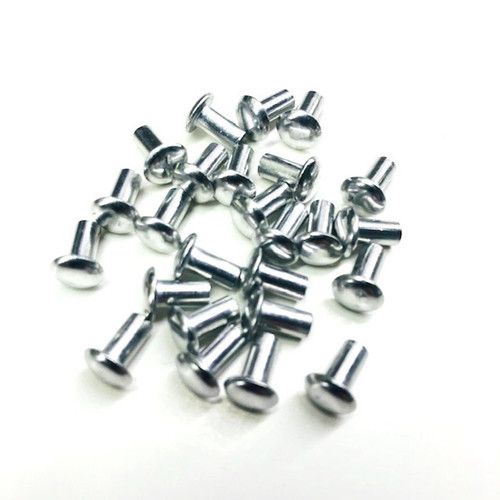 Rivet - Smash - 1/4 in Head - 1/8 in Mandrel - 0.313 in Long - Aluminum - Natural - Set of 50