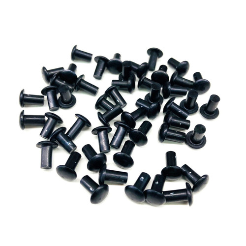 Rivet - Smash - 1/4 in Head - 1/8 in Mandrel - 0.313 in Long - Aluminum - Black Anodized - Set of 50
