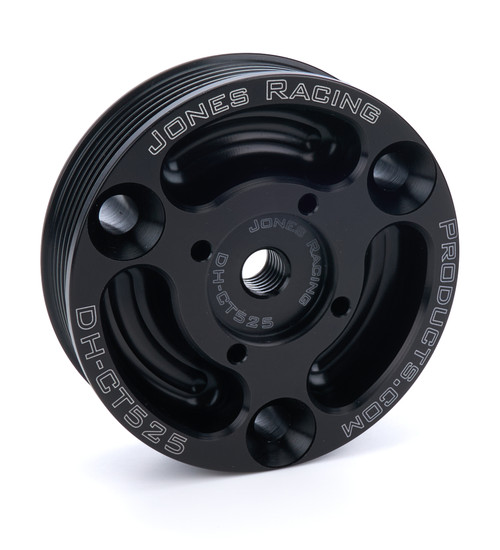 Crankshaft Pulley - Serpentine - 6-Rib - 4 in Diameter - Aluminum - Black Anodized - GM LS-Series - Each