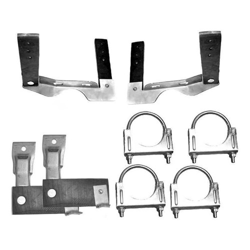 Exhaust Hanger - Two Muffler Hangers / Two Tailpipe Hangers / Four 2.5 in U-Clamps - GM A-Body 1968-72 - Kit