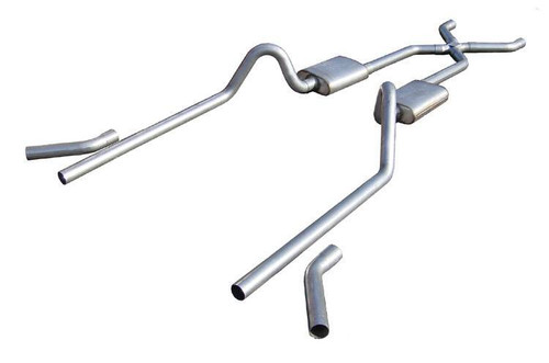 Exhaust System - Turbo Pro Series - Crossmember-Back - X-Pipe - 2.5 in Diameter - Stainless - Chevy Fullsize Car 1955-57 - Kit