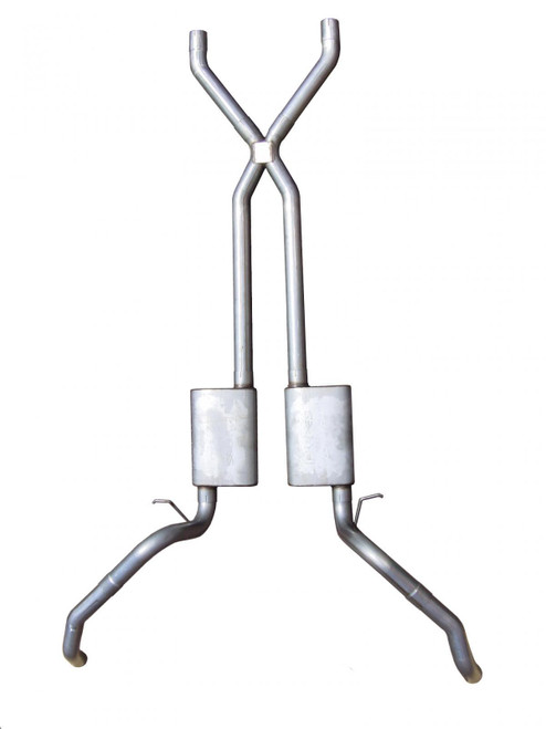 Exhaust System - Race Pro Series - Header-Back - X-Pipe - 2.5 in Diameter - Dual Rear Exit - Stainless - Natural - GM F-Body 1967-69 - Kit