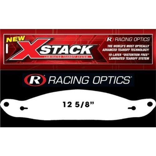 Helmet Shield Tear Off - Xstack 10 - 2 mm Thick - 12.625 in Center to Center - Plastic - Clear - Stilo ST6 Helmets - Set of 30