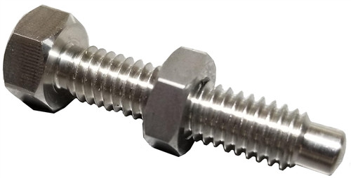 Torsion Stop Adjuster Bolt - 5/16-18 in Thread - 1.500 in Long - Hex Head - Hex Nut - Stainless - Natural - Torsion Stops - Sprint Car - Each