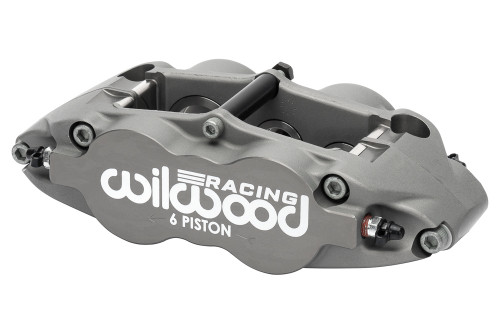 Brake Caliper - Forged Narrow Superlite 6 - Driver / Passenger Side - Aluminum - Gray Anodized - 14.00 in x 0.380 in Thick Rotor - 5.98 in Radial Mount - Each