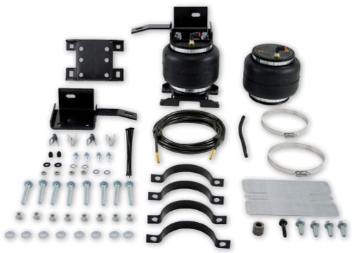 Air Spring Kit - Loadlifter 5000 - Bags / Brackets / Lines - 5000 lb Capacity - Black Powder Coat Brackets - Rear - GM Fullsize Van 1996-2017 - Kit