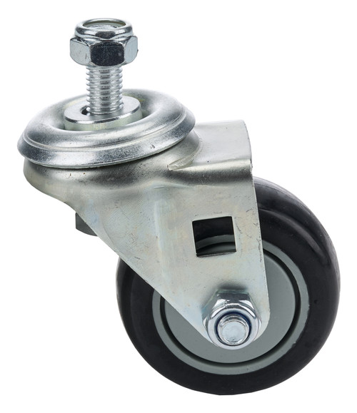 Chassis Dolly Caster - 1/2 in Studs - 3 in Wheels - Rubber / Steel - Each