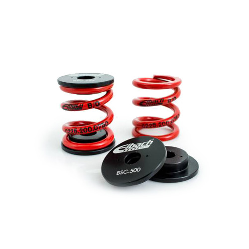 Bump Stop Cup - Single Spring - 2 in Cup - 0.875 in Shaft - Aluminum - Black Anodized - Universal - Pair