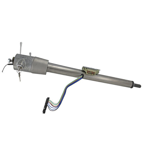 Steering Column - 2 in Tube - 35 in Length - Hazard / Key / Turn Signal - Steel - Natural - GM Fullsize Truck 1973-87 - Each