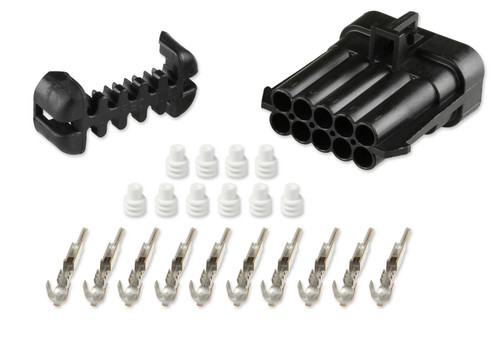 Electrical Connector - 10 Pin - Female - Plastic - Black - Kit