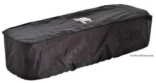 Air Filter Wrap - Precharger - Reusable - 7.5 x 19 in Rectangle - 5.375 Tall - Polyester - Black - Each