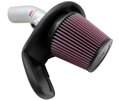 Air Induction System - 69 Series Typhoon - Reusable Oiled Filter - Aluminum - Silver Powder Coat - GM 4-Cylinder - GM / Opel / Vauxhall 2009-16 - Kit