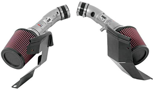 Air Induction System - Dual - Reusable Oiled Filter - Aluminum - Silver Powder Coat - Infiniti V6 - Infiniti G35 2007-08 - Kit Air Induction System - Dual - Reusable Oiled Filter - Aluminum - Silver Powder Coat - Infiniti V6 - Infiniti G35 2007-08 - Kit