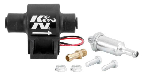Fuel Pump - Electric - In-Line - 32 gph at 7 psi - 3/8 in Hose Barb Inlet - 3/8 in Hose Barb Outlet - Black - E85 / Gas / Diesel - Each