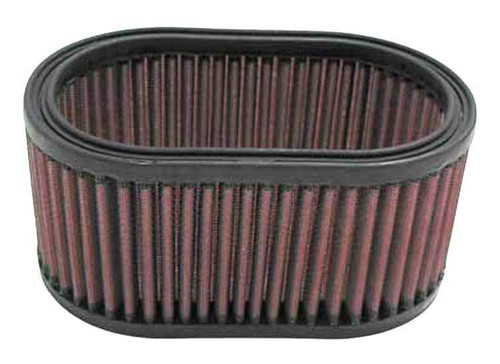 Air Filter Element - Oval - 7 x 4.5 in - 3.313 in Tall - Reusable Cotton - Red - Universal - Each