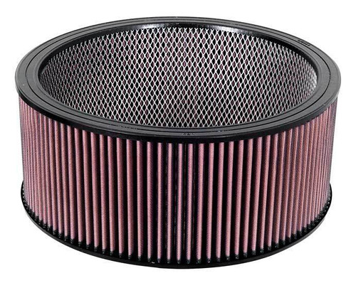 Air Filter Element - 14 in Diameter - 6 in Tall - Wire Mesh Included - Reusable Cotton - Red - Universal - Each