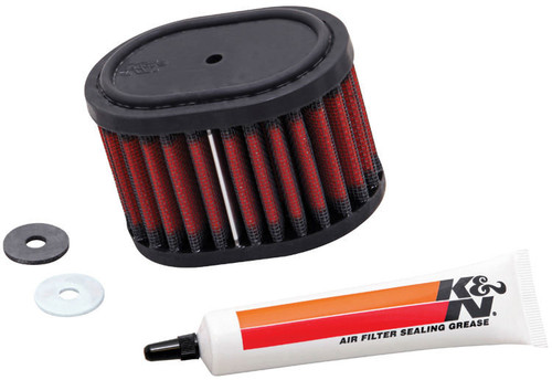 Air Filter Element - Oval - 4 x 2.875 in - 2.813 in Tall - Reusable Cotton - Red - Honda GX110 / GX120 / GX140 / GX160 / GX200 - Each