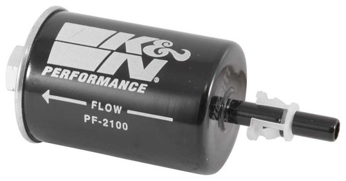 Fuel Filter - In-Line - Paper Element - 3/8 in Hose Barb Inlet - 16 mm x 1.50 RH Female Outlet - Steel - Black Paint - Each