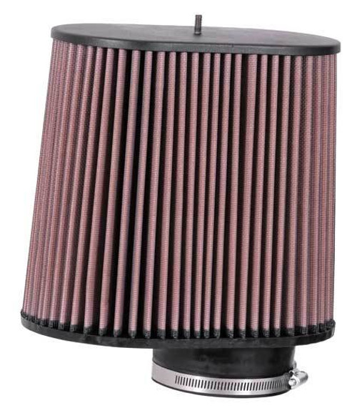 Air Filter Element - Clamp-On - 9.5 x 6.75 in Base - 9 x 5.5 in Top - 8.938 in Tall - 4 in Flange - Reusable Cotton - Red - Universal - Each
