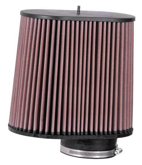Air Filter Element - Clamp-On - 9.5 x 6.75 in Base - 9 x 5.5 in Top - 8.938 in Tall - 4 in Flange - Reusable Cotton - Red - Universal - Each