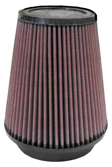 Air Filter Element - Clamp-On - Conical - 6.5 in Base - 4.375 in Top Diameter - 7 in Tall - 5 in Flange - Reusable Cotton - Red - Universal - Each