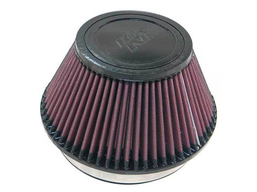 Air Filter Element - Clamp-On - Conical - 7.5 in Base - 4.5 in Top Diameter - 4 in Tall - 6 in Flange - Reusable Cotton - Red - Universal - Each