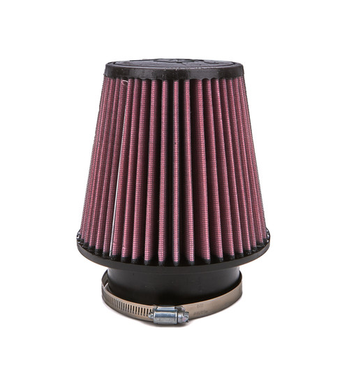 Air Filter Element - Clamp-On - Conical - 6 in Base - 4.5 in Top OD - 6 in Tall - 4 in Flange - Reusable Cotton - Red - Each