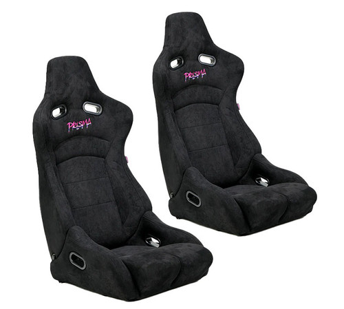 Seat - Prisma - Reclining - Side Bolsters - Harness Openings - Suede - Black - Pair