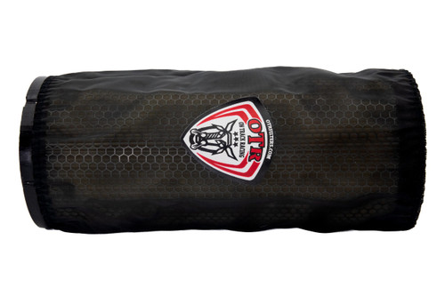 Air Filter Wrap - Round - 5.6 in Diameter - 13 in Tall - OTR Logo - Polyester - Black - Can-Am Maverick X3 / X RC 2017-23 - Each