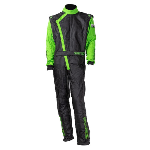 Driving Suit - ZR-40 - 1-Piece - 3.2A/5 - Double Layer - Aramid - Green / Black - Youth Medium - Each Driving Suit - ZR-40 - 1-Piece - 3.2A/5 - Double Layer - Aramid - Green / Black - Youth Medium - Each