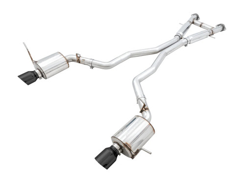 Exhaust System - Touring Edition - Cat-Back - 3 in Diameter - Dual Rear Exit - 5 in Black Tips - Stainless - Natural - 6.4 L - Jeep Grand Cherokee 2014-21 - Kit