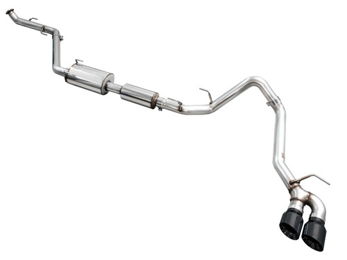 Exhaust System - Track Edition - Cat-Back - 3 in Diameter - Single Rear Exit - 4.5 in Black Tips - Stainless - Natural - 2.4 L - Toyota Midsize Truck 2024-25 - Kit