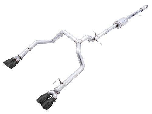 Exhaust System - OFG Edition - Cat-Back - 3 in Diameter - Dual Rear Exit - 4 in Black Tips - Stainless - Natural - 5.3 L - GM Fullsize Truck 2019-25 - Kit