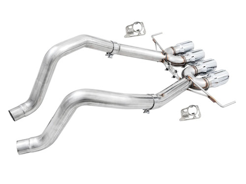 Exhaust System - Track Edition - Axle-Back - 3 in Diameter - Dual Rear Exit - 4.5 in Chrome Tips - Stainless - Natural - 6.2 L - Chevy Corvette 2014-19 - Kit