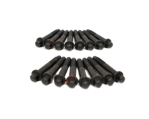 Rocker Arm Bolt - 8 mm x 1.25 Thread - 2.5 in Long - Steel - Black Oxide - GM LS-Series - Set of 16