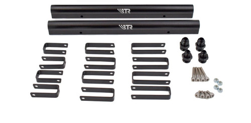 Fuel Rail - 8 AN Female O-Ring Inlet - 8 AN Female O-Ring Outlet - Aluminum - Black Anodized - Hardware Included - GM LS-Series - V2 Trinity Intake Manifolds - Kit