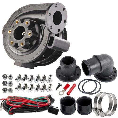 Water Pump - EWP80 - Electric - Remote Mount - 1-1/4 in Hose Barb Fittings - 23.8 GPM - Aluminum - Black Anodized - Universal - Kit