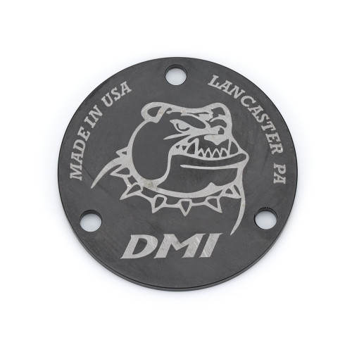 Drive Flange Dust Cover - Bolt-On - O-Ring - DMI Logo - Aluminum - Black Anodized - Each