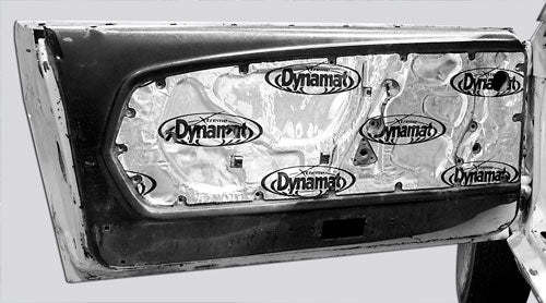 Sound Barrier - Xtreme - Door - Self Adhesive Backing - Aluminum / Rubber - Silver / Black - Ford Mustang 1967-68 - Kit