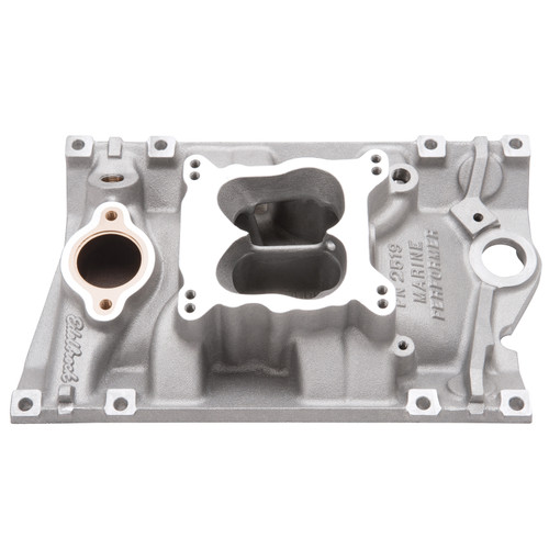 Intake Manifold - Performer Vortec V6 - Marine - Square Bore - Dual Plane - Aluminum - Natural - Small Block Chevy - Each Intake Manifold - Performer Vortec V6 - Marine - Square Bore - Dual Plane - Aluminum - Natural - Small Block Chevy - Each