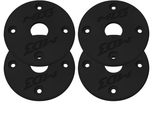 Scuff Plate - MD3 - 2 in OD - 0.5 in ID - Rivets Included - Plastic - Black - Set of 4