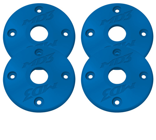 Scuff Plate - MD3 - 2 in OD - 0.5 in ID - Rivets Included - Plastic - Chevron Blue - Set of 4