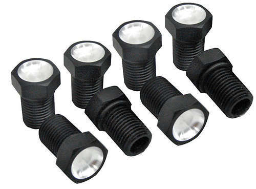 Down Nozzle Plug - 1/2-20 in Thread - 3/4 in Long - O-Ring - Hex Head - Aluminum - Black Anodized - Set of 8