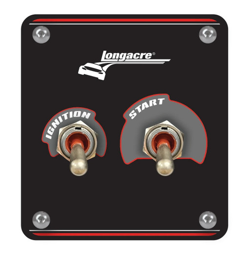 Switch Panel - Dash Mount - Elite - 3.4 x 3.7 in - 1 Toggle / 1 Momentary Toggle - Black Anodized - Each